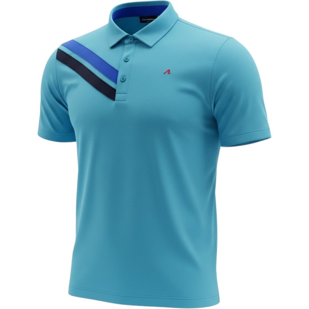 Redvanly Westin Polo Shirt Mens XXL Curacao Blue Diagonal Stripe Golf NEW